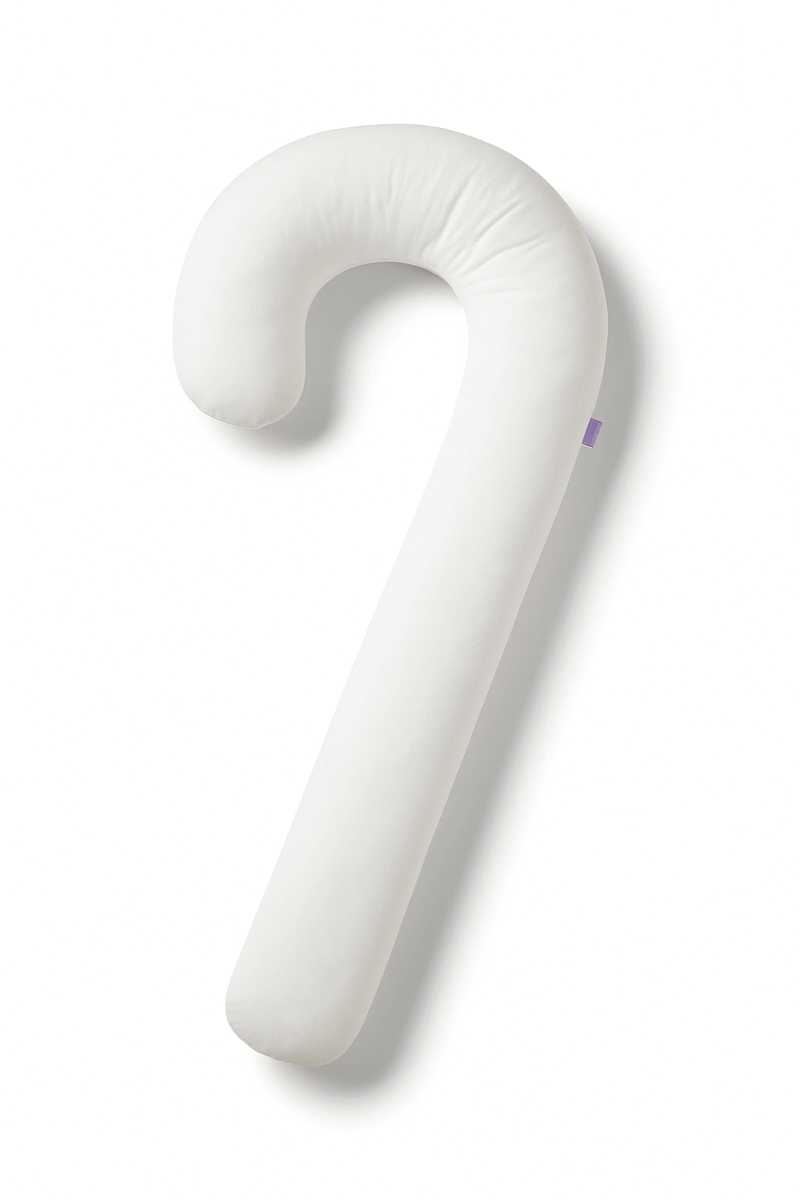 Beli višenamenski jastuk u obliku upitnika