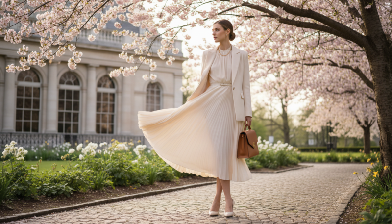 lepršava haljina neutralna boja lepršava haljina neutralna boja