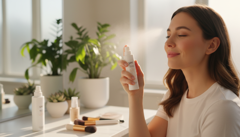 nanošenje SPF-a preko šminke