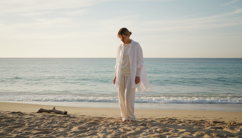 oversized bela košulja za plažu