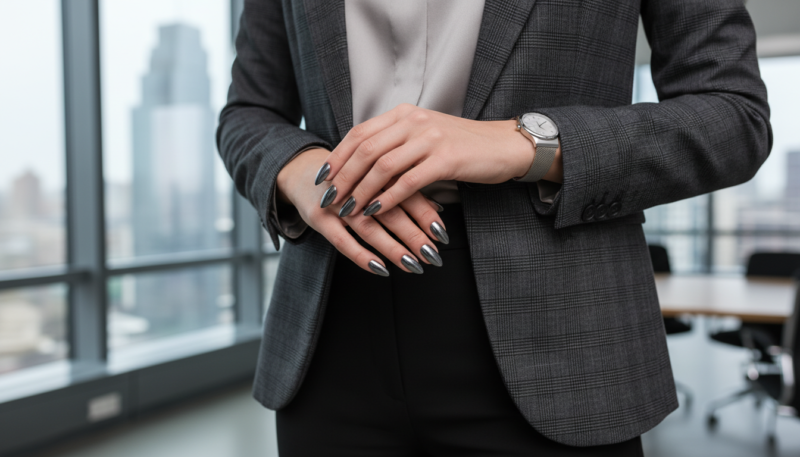 sivi metalik lak za nokte