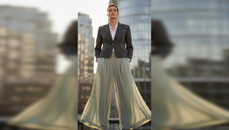široke pantalone i moderna jakna široke pantalone i moderna jakna